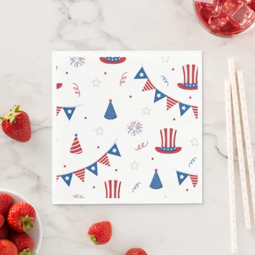 Happy 4th of July Cute Party Pattern Napkins
