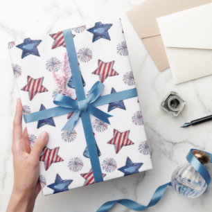 Happy 4th of July Cute Party Pattern  Wrapping Paper