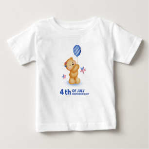 Happy 4th of July Cute Teddy Bear Baby T-Shirt