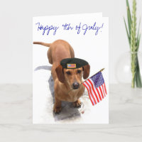 Happy 4th of July dachshund greeting card
