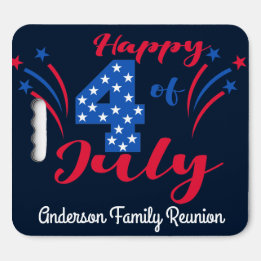Happy 4th Of July Family Reunion Add Name Seat Cushion