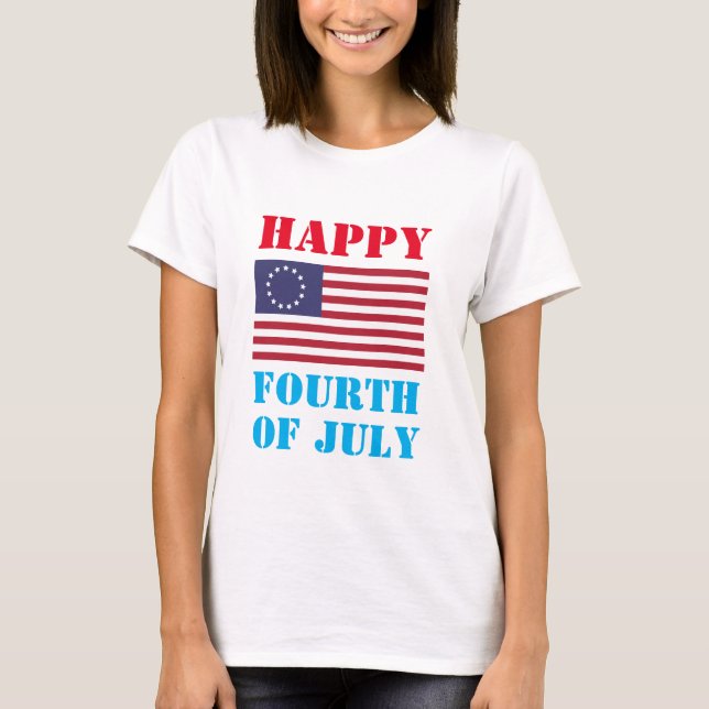 Happy 4th of July Fashion Novelty T-Shirt (Front)