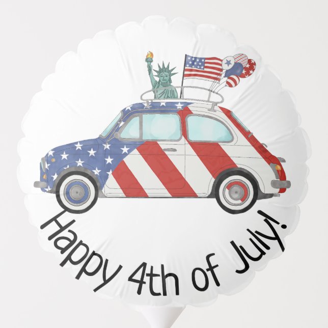 Happy 4th of July Fiat 500 Balloon (Back)