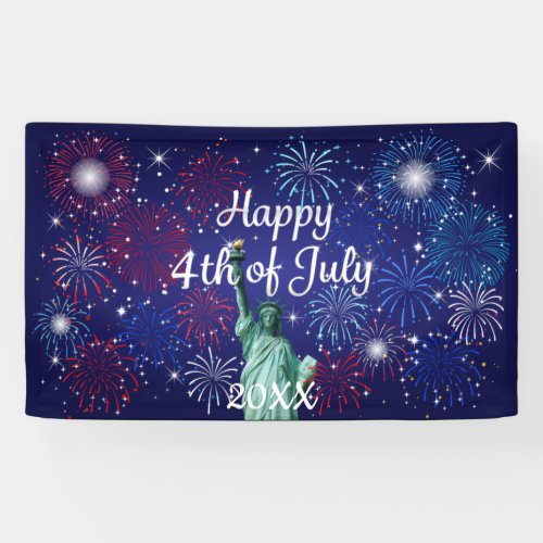 Happy 4th of July Fireworks Banner