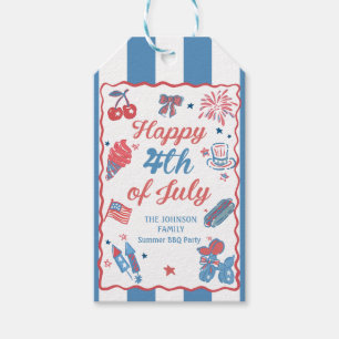 Happy 4th of July Fireworks BBQ Party Gift Tags