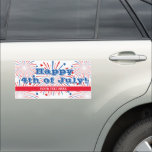 Happy 4th of July fireworks custom marketing Car Magnet<br><div class="desc">Happy 4th of July fireworks custom marketing Car Magnet . Add your own text. Cheerful design with bold typography template.  Red white and blue stars. Great for business,  shop,  bar,  restaurant,  office,  company,  store,  club etc.</div>