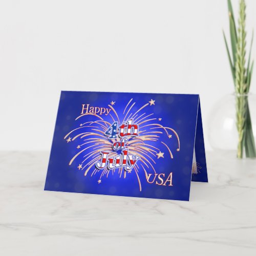 Happy 4th of July Fireworks Greeting Card