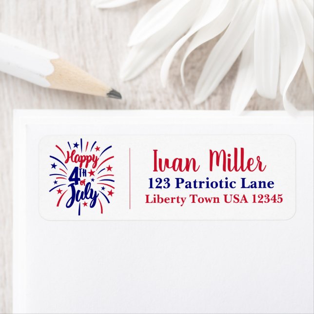Happy 4th of July Fireworks Label (Insitu)