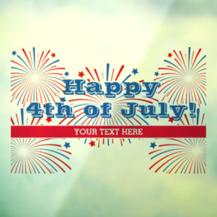 Happy 4th of July fireworks party custom Window Cling