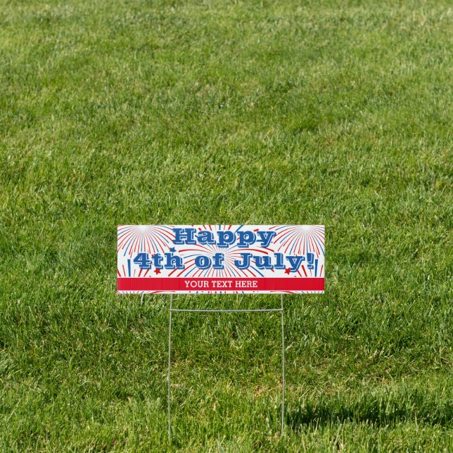 Happy 4th of July fireworks party custom yard sign (Insitu)