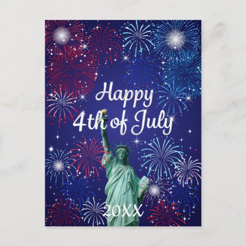 Happy 4th of July Fireworks Postcard