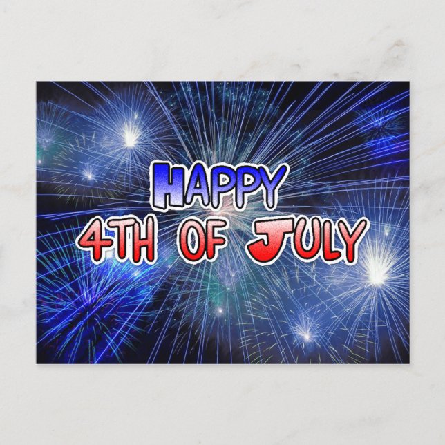 Happy 4th of July Fireworks Postcard (Front)