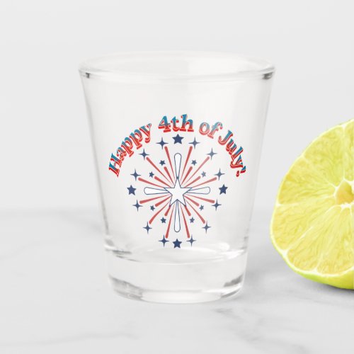 Happy 4th of July Fireworks Shot Glass