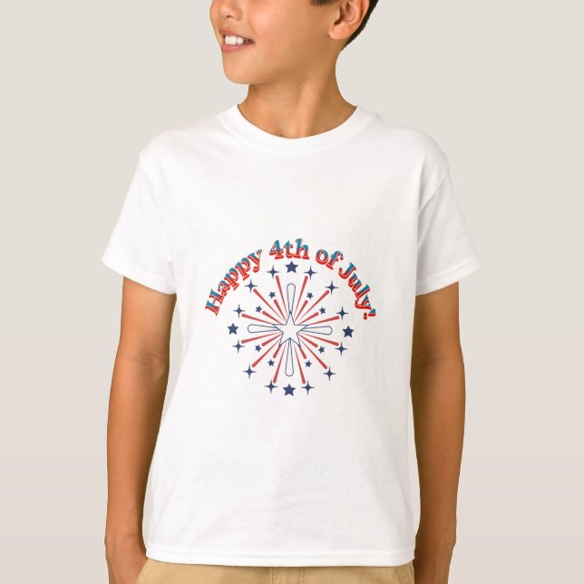 Happy 4th of July Fireworks T-Shirt (Front)