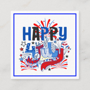 Happy 4th of July Fireworks USA-63261 Enclosure Card