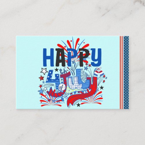 Happy 4th of July Fireworks USA-63261 Square Busin Business Card