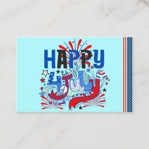 Happy 4th of July Fireworks USA-63261 Square Busin Business Card