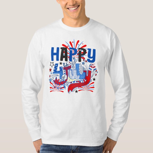 Happy 4th of July Fireworks USA-63261 T-Shirt (Front)