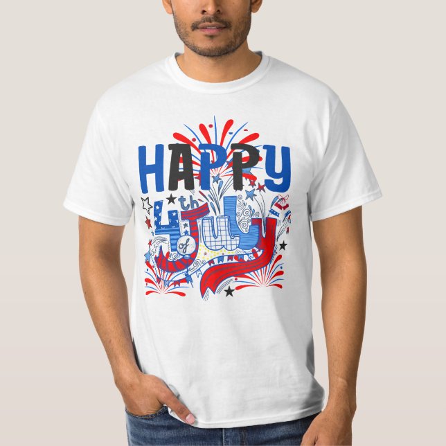 Happy 4th of July Fireworks USA-63261 T-Shirt (Front)