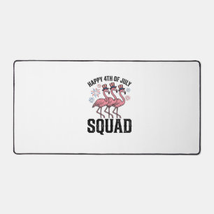 Happy 4th of July Flamingo Squad Vector Design_1 Desk Mat