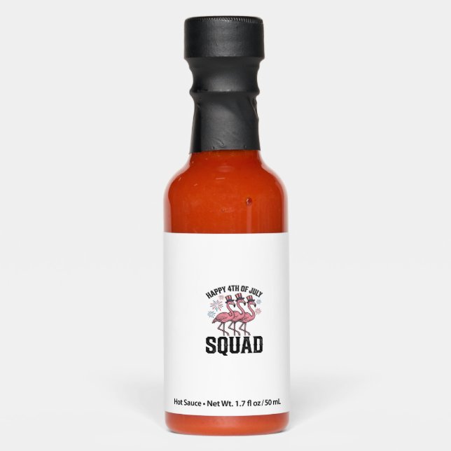 Happy 4th of July Flamingo Squad Vector Design_1 Hot Sauces (Front)