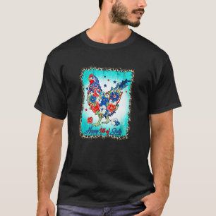 Happy 4th Of July Floral Chicken Flowers Patriotic T-Shirt