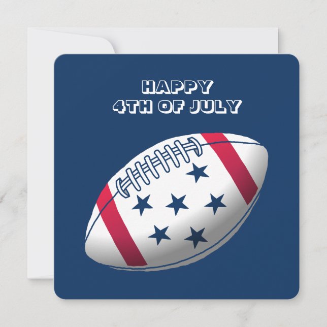 Happy 4th of July Football Holiday Card (Front)