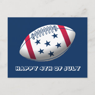 Happy 4th of July Football Holiday Postcard