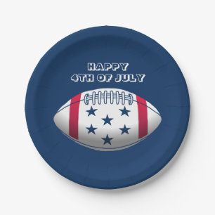Happy 4th of July Football Paper Plates