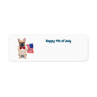 Happy 4th of July French Bulldog  Label
