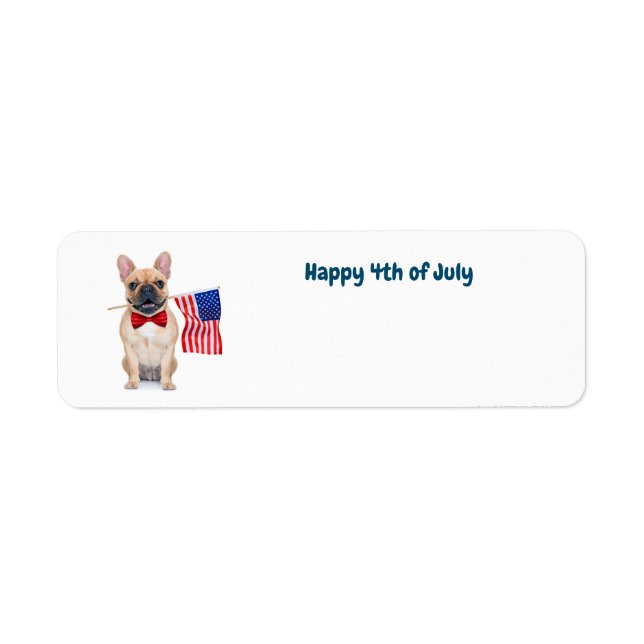 Happy 4th of July French Bulldog  Label (Front)