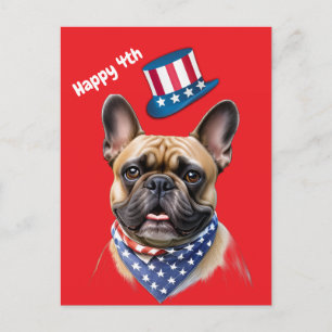 Happy 4th of July French Bulldog Postcard