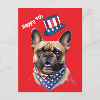 Happy 4th of July French Bulldog Postcard