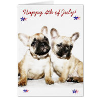 Happy 4th of July French Bulldogs Card
