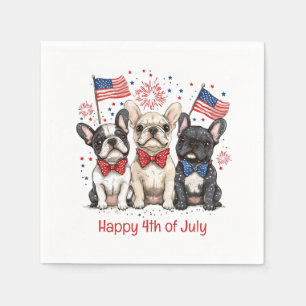 Happy 4th Of July French Bulldogs Napkins