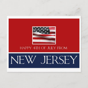 happy 4th of July from New Jersey Postcard