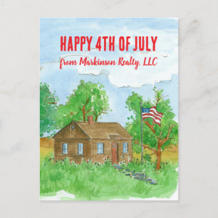 Happy 4th of July from Realtor Flag Custom Holiday Postcard