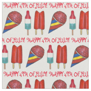 Happy 4th of July Frozen Treats Popsicle Snocone Fabric