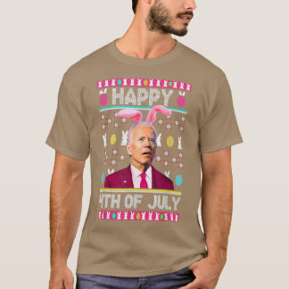 Happy 4th Of July Funny Bunny Joe Biden Easter Day T-Shirt
