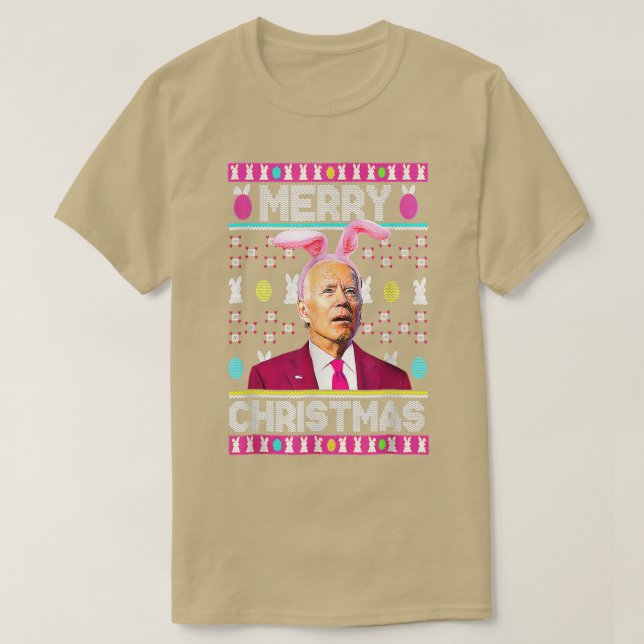 Happy 4th Of July Funny Bunny Joe Biden Easter Day T-Shirt (Design Front)