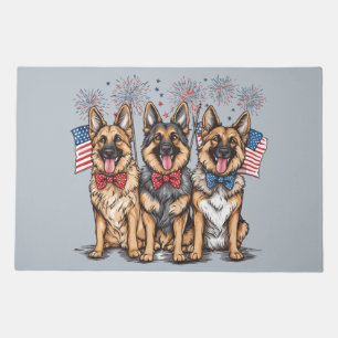 Happy 4th Of July German Shepherd Dogs Doormat