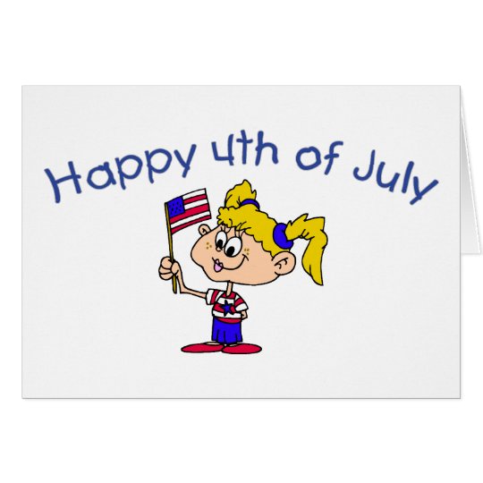 Happy 4th Of July (Girl) Card