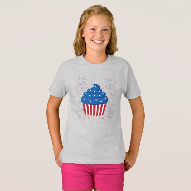 Happy 4th of July Girls T-shirt (Front Full)