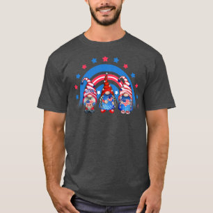 Happy 4th of July Gnomes Rainbow Patriotic T-Shirt