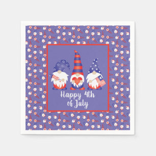 Happy 4th of July Gnomes Red White Blue Napkins