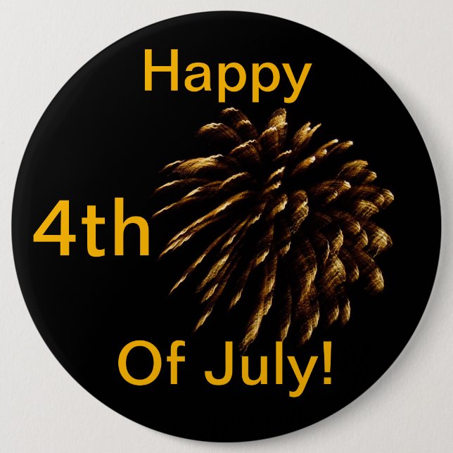 Happy 4th of July! Golden Firework Button (Front)