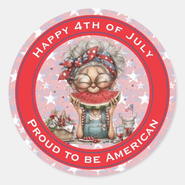 Happy 4th of July Grandma Sticker  (Front)
