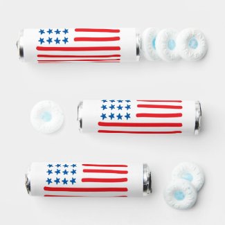 Happy 4th of July | Hand Drawn American Flag  Breath Savers® Mints