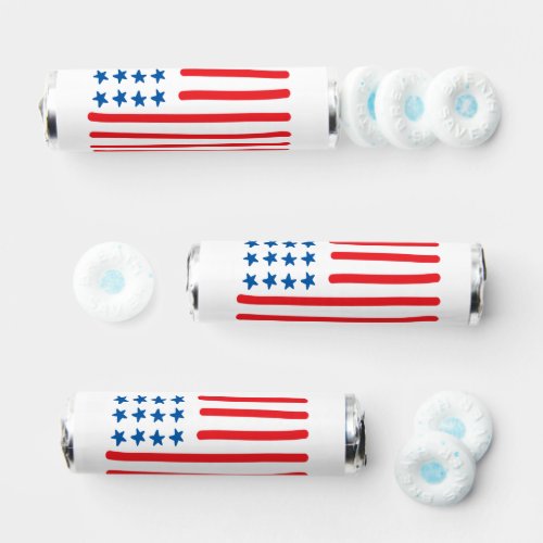 Happy 4th of July  Hand Drawn American Flag  Breath Savers Mints