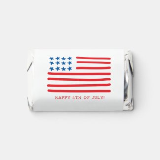 Happy 4th of July | Hand Drawn American Flag  Hershey's Miniatures